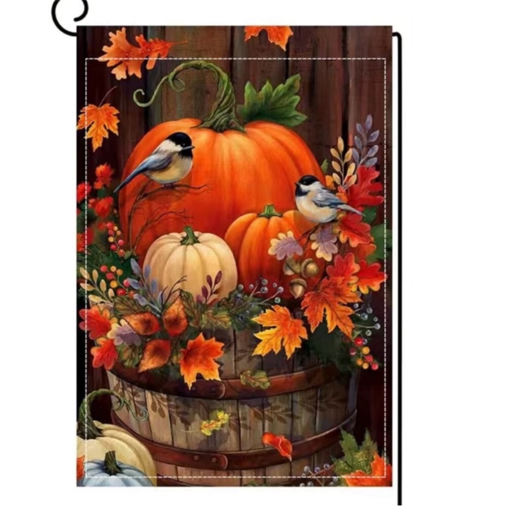 Thanksgiving Pumpkin Garden Flag Autumn Fall Holidays Outdoor&Yard Decorations
